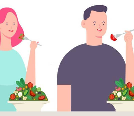 Eating healthy diet foods